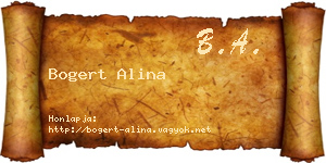 Bogert Alina névjegykártya